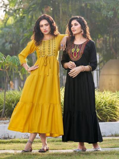 Sun Burn By Blue Hills Designer Flared Kurti Collection